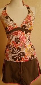 Halter Swimtop and Swimskirt Bottom.